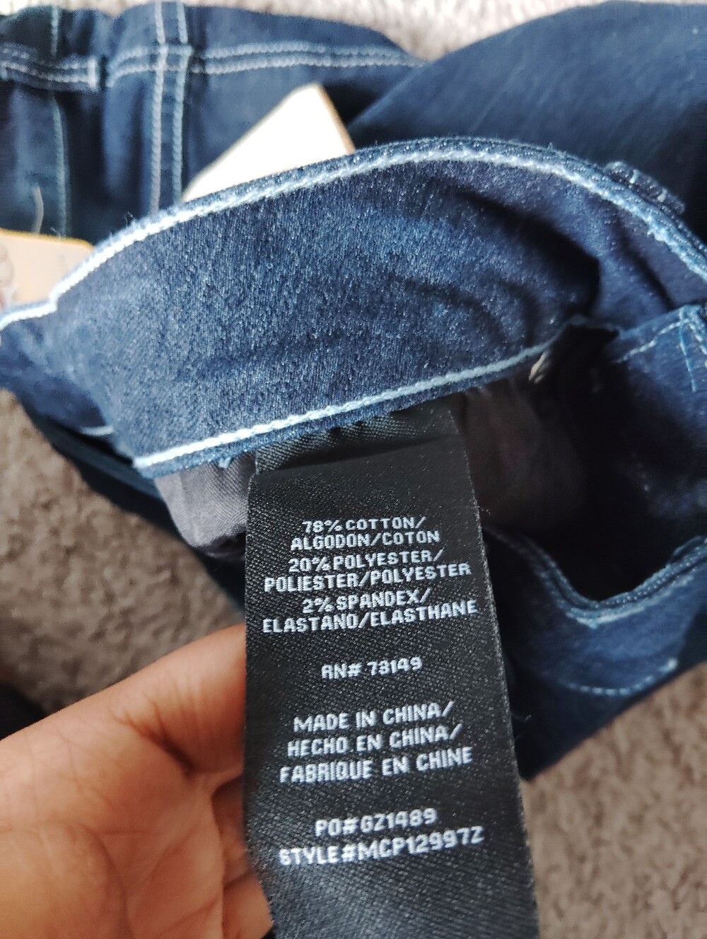 One 5 One Dark Blue Denim Capri Jeans - Picture 4 of 5